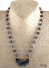 Boho Necklace, RH Rose Quart Amazonite, Half Moon Pink Natural Stone